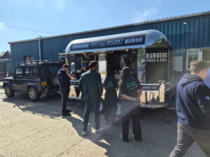Silver burger van on the site of Techwyse
